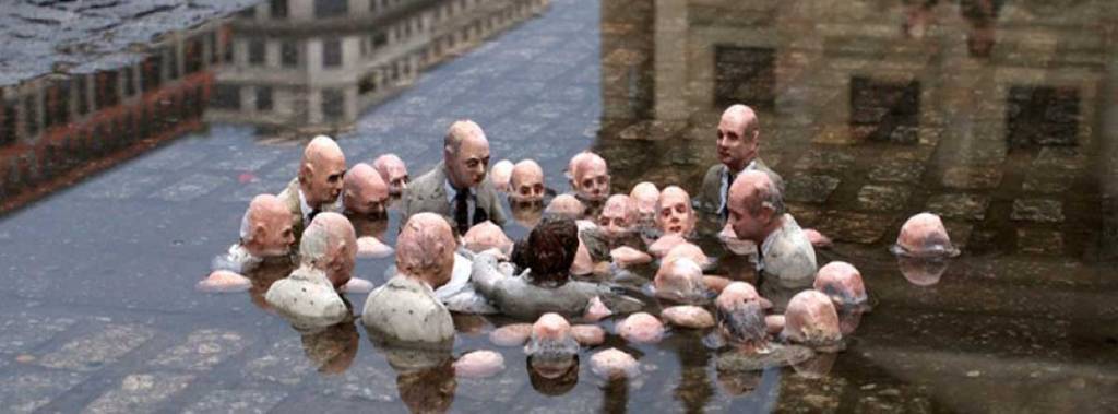Isaac Cordal - "Follow the leaders" - Installation 2011 - Berlin, Allemagne